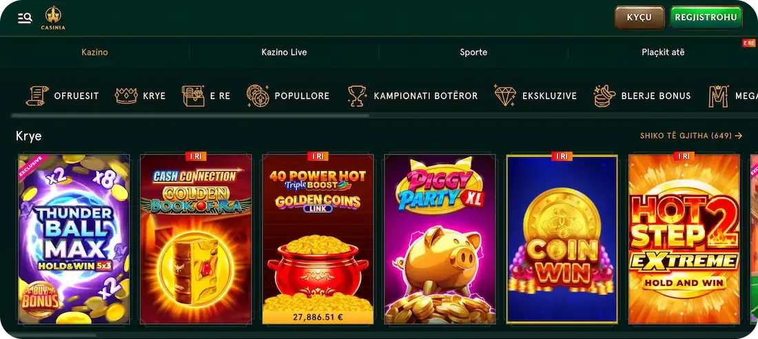casinia kazino lojëra